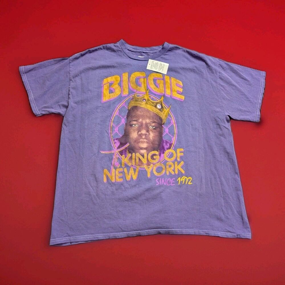 Biggie Smalls King Of New York T Shirt Purple Large NWT The Notorious B.I.G Rap